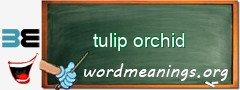 WordMeaning blackboard for tulip orchid